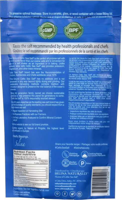 Celtic Sea Salt, Fine Ground Resealable Bag, 8 oz...