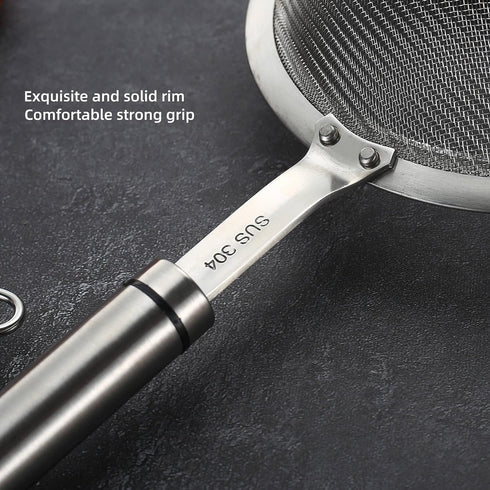 304 Stainless Steel Fine Mesh Strainers for Kitchen, Colander-Skimmer with Handle, Sieve Sifters for Food, Tea, Rice, Oil, Noodles, Fruits, Vegeta...