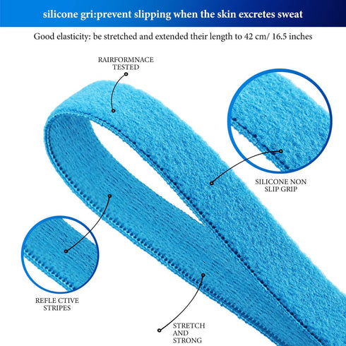 9 Pieces Thick Non-Slip Elastic Sport Headbands, Elastic Silicone Grip Exercise Hair and Sweatbands for Yoga (Candy Color)...