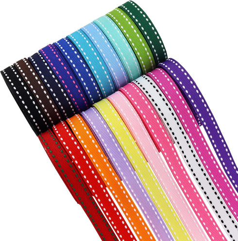 3/8" White Jump Point Grosgrain Ribbons, Perfect for Gift Wrapping Crafts Party Wedding Birthday Decoratio, DIY Crafts Bow Hair Headband Accessori...