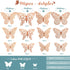 3D Gold Butterfly Wall Decor 3 Sizes 4 Styles Butterfly Party Decorations Cake Decorations Removable Stickers Wall Decor Room Mural Metallic Kids ...