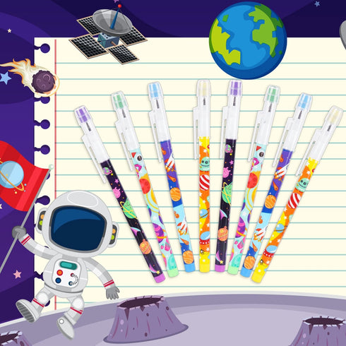 Kolewo4ever 48pcs Space Multi Point Pencils Fun Astronaut Pencils Planet Rocket Space Ship Pencils Non Sharpening Pop up Pencil for Classrooms, St...