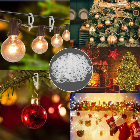 SelfTek 120 Pcs Christmas Light Clips & Hooks, Gutter Clips for Hanging Outdoor Holiday Lights...