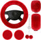 6 Pieces Fluffy Car Accessories Set Fluffy Steering Wheel Cover Soft Fuzz Handbrake Cover Gear Shift Cover Bling Car Mirror Fuzz Car Decoration 2 ...