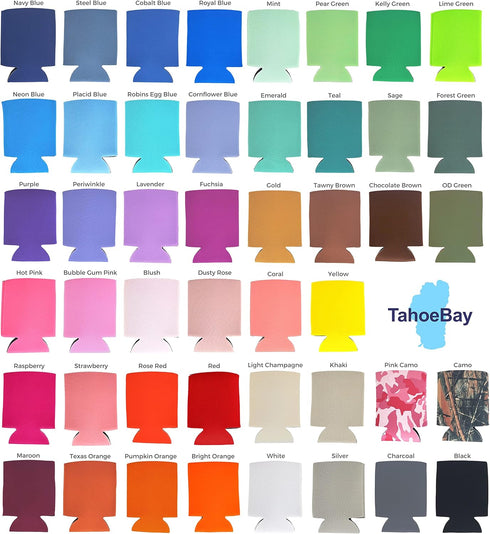 TahoeBay 12 Blank Beer Can Coolers, Plain Bulk Collapsible Soda Cover Coolies, DIY Personalized Sublimation Sleeves for Weddings, Bachelorette Par...