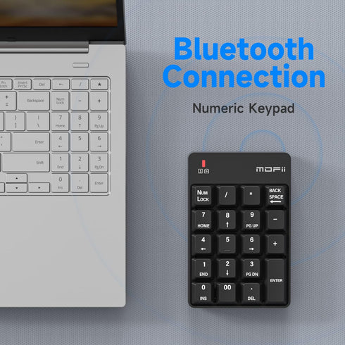 MOFII Bluetooth 5.1 Number Pad Wireless Numeric Keypad Silent 19 Keys USB Keypads, Portable Financial Accounting Numpad 10 Key for Laptop/Notebook...