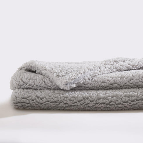 Reafort Ultra Soft Sherpa Body Pillow Cover/Case with Zipper Closure 21"x54" (21"x54" Body Pillow Cover, Silver Grey)...