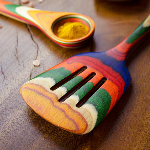 Totally Bamboo Baltique Marrakesh Collection 12-1/2" Wooden Slotted Spatula, Safe for Nonstick...