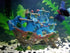 Aquarium Shipwreck Decoration + Little Diver Floating Fish Tank Decoration, Fish Tank Hideout, Fish Tank Ornaments (Blue Shipwreck)...