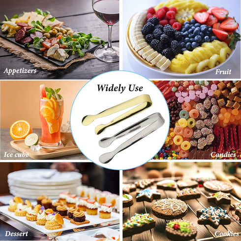 6PCS Ice Tongs Mini Sugar Tongs 4.25Inch Tongs for Serving Food Small Serving Tongs, Kitchen Tongs for Appetizers,Tea Party, Coffee Bar, Desserts ...
