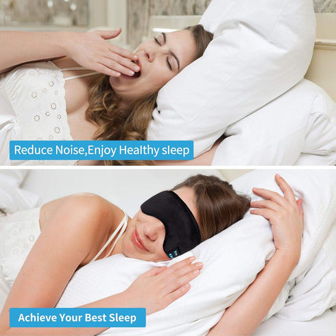 Voerou Sleep Headphones 5.2 Bluetooth Sleep Mask with Music and Ultra Thin Speakers Perfect for Sleeping, Air Travel,Meditation and Relaxation?Uni...