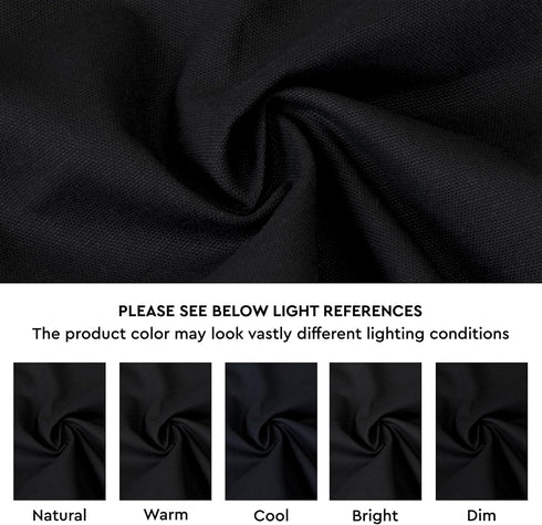 Encasa XO Table Runner 13x104 in Long | Cotton Canvas Fabric | Jet Black Solid Color | Machine Washable & Durable...