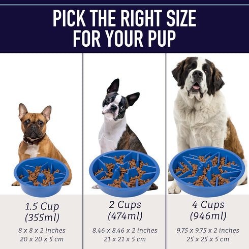 Leashboss Slow Feeder Dog Bowls - Cup Maze Puzzle Food Bowl with Feeder Holes, Fits into Elevated Pet Feeders - Slow Eating for Large, Medium & Sm...