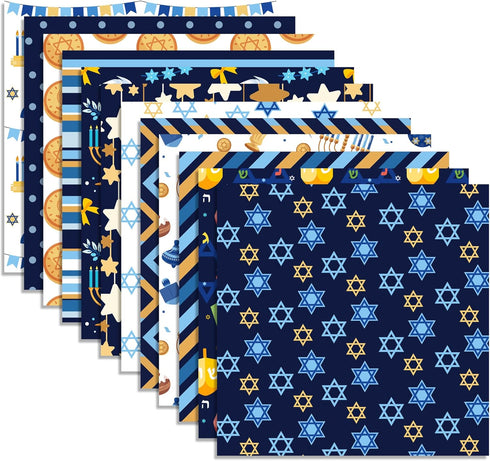 Hanukkah Candle Scrapbook Paper Pad,24 Pcs Hanukkah Double-Sided Decopodge Paper,Cardstock Paper for Scrapbooking DIY Decorative Background Cardma...