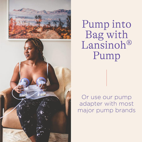 Lansinoh Breastmilk Storage Bags, 50 Count, Easy to Use Breast Milk Storage Bags for Feeding, Presterilized, Hygienically Doubled-Sealed for Refri...