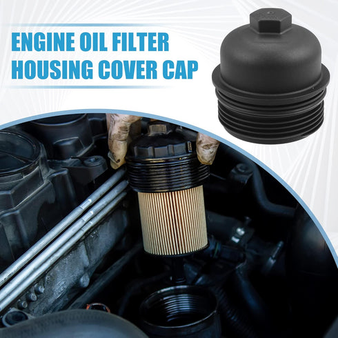 Engine Oil Filter Housing Cover Cap 26350-3CAB1 for Kia Sedona 2015-2018 Plastic Black...