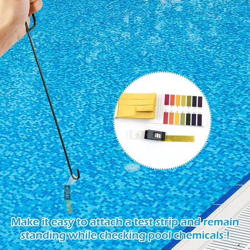 3 Set Pool Skimmer Basket Hook, 16? Stainless Steel Skimmer Lid Lifting Hook with Pool Test Pool Filter Skimmer Handle Inground Pool Cleaner Tools...