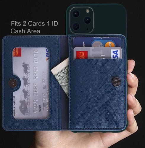 CheapSunday ID Card Holder for Back of Phone Leather Phone Wallet Stick On with Stand Flip Waterproof Leather Adhesive Wallet for Most Cellphones ...