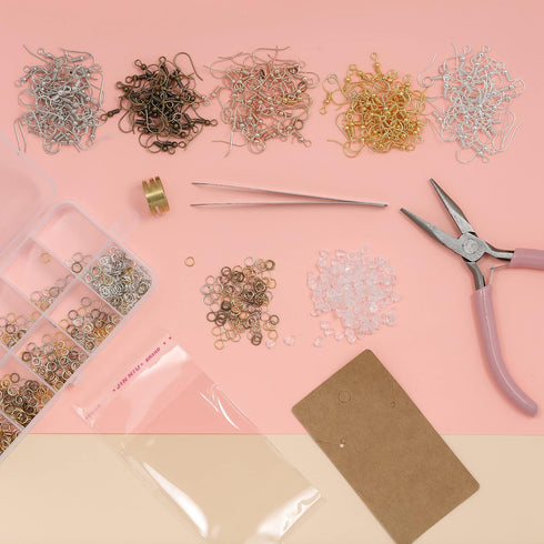 Incraftables Earring Making Kit (5 Colors). DIY Earring Kits for Jewelry Making Supplies w/Hypoallergenic Earring Hooks, Backs, Display Cards, Bag...