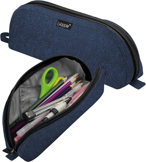 Gloppie 2-PACK Pencil Pouch - Practical Pencil Case, Aesthetic Simple Pencil Bag, Small Pen Holder, Back to School Supplies for Girls Boys, Blue...