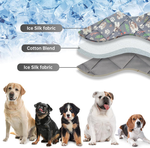 Dog Cooling Mat, Pet Washable Non-Toxic Summer Dogs Cats Cooling Pads Sleeping Kennel Mats Cool Ice Blanket for Indoor & Outdoor Dog Beach Essenti...