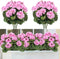TOCHGREEN Artificial Fake Flowers Purple Pink Geranium Silk Flowers Outdoor UV Resistant Plant Bush 2 Bundles Faux Flowers Geraniums for Outdoors ...