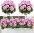 TOCHGREEN Artificial Fake Flowers Purple Pink Geranium Silk Flowers Outdoor UV Resistant Plant Bush 2 Bundles Faux Flowers Geraniums for Outdoors ...