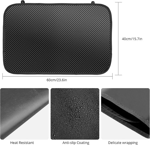 Tanice Heat Resistant Mat, 16"X24" Heat Resistant Mats for Countertop, 2PCS Fireproof Mat, Ceramic Hob Cover for Kitchen, Outdoor Grill Mats with ...