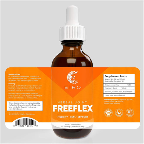 EIRO FREEFLEX Herbal Joint Supplement. Turmeric Root, Curcumin, Boswellia and Black Pepper. Superior Absorption...