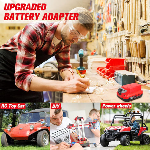 Ecarke Power Wheels Adapter for Craftsman 20V Dock Power Connector 12 Gauge Robotics RC Toy & Car,e-Bike(with Wire Terminals & 30A Fuse)...