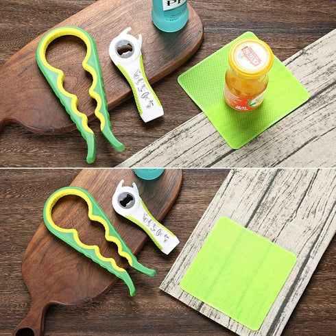 Otstar Jar Opener and Bottle Opener with Silicone Jar Gripper to Remove Stubborn Lids, Pull Tabs and Bottles-Designed for Weak Hands,Seniors, Arth...