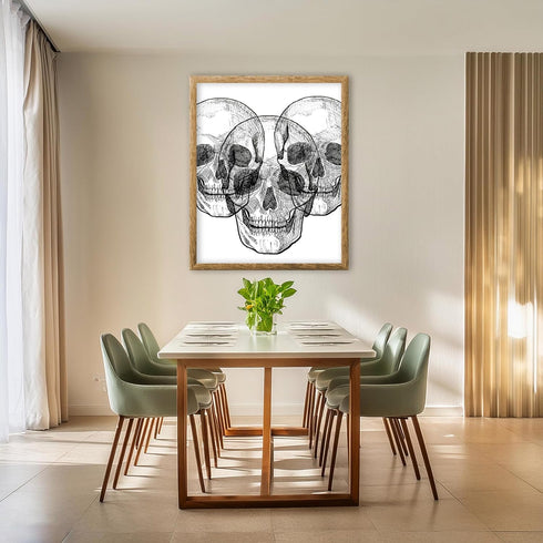 Posterizer 1 pcs-Goth Skull and Raven Dictionary Art-Retro Art-Art for Animal Lovers-Gift for Steampunk or Goth Fans-Living Room Bedroom Decor- un...