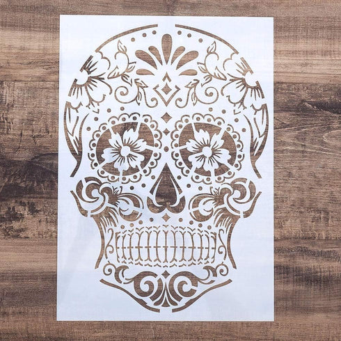 DIY Decorative Stencil Template for Painting on Walls Furniture Crafts (Skull4)...