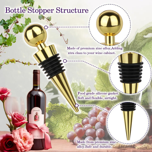 3 Pcs Wine Stopper Bottle Stopper Wine Saver, Yimerlen Silicone Vacuum Wine Bottle Corks, Reusable Wine Stopper Used for Bar, Holiday Party Keep W...