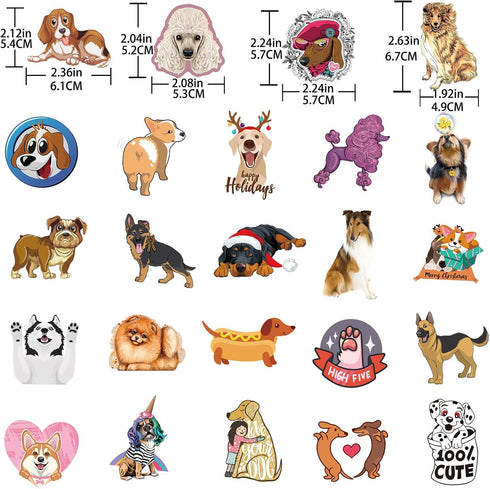 80 Pcs Cute Vinyl Dogs Stickers Pack, Water Bottles Luggage Laptop Skateboard Puppy Stickers Waterproof Vinyl Sticker Decals for Adults Kids Teens...