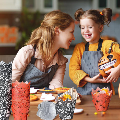 400pcs Halloween Tulip Cupcake Wrappers Liners for Halloween Baking Cups Muffin Liners for Bridal Showers Baby Showers Parties Halloween Party Fes...