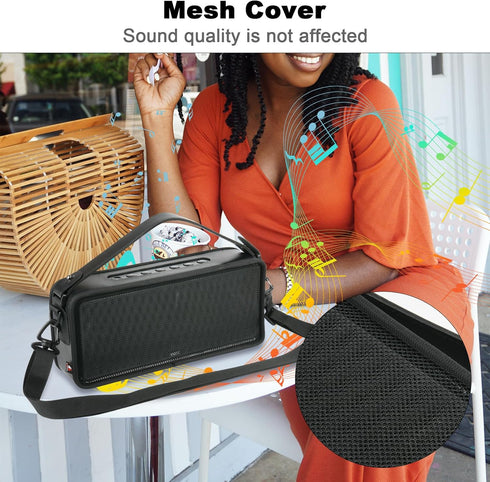 TXEsign Travel Carrying Cover Mesh Case for DOSS SoundBox XL Bluetooth Speaker Protective Sleeve Speaker Cover Carrying Case with Handle Strap and...