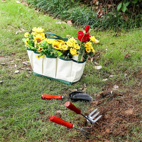 ChengHao Garden Tool Bag & Gardening Bag, Garden Tool Organizer with 8 Gardening Tool Storage Pockets16.9" x 5.1" x 10"(Tools NOT Included)?wh0000...