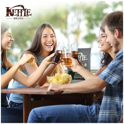 Kettle Brand Potato Chips, Krinkle Cut, Salt & Ground Pepper Kettle Chips, Party Size, 13 Oz...