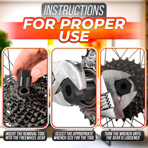 Bike Freewheel Removal Tool - Bicycle Cassette Removal Tool Bicycle Sprocket Remover & Install Tool - Free Wheel Removing Tool Cassette Lockring T...
