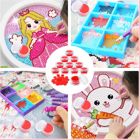 10 Pack Diamond Painting Wax Storage Container Case with Glue Clay Diamond Art Glue for Diamond Painting Accessories Cross Stitch Drilling Mud, 30...
