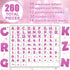 260Pcs Glitter Pink Bulletin Board Letters for Classroom 4” Letter Combo Pack Set Numbers Alphabet Poster Board with Adhesive Dots Punctuation Sym...