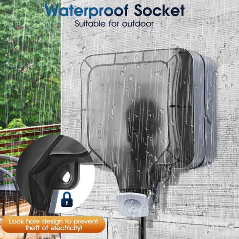 Outdoor Outlet Box Waterproof,Outdoor Power Outlet Box,Waterproof Ip66 Power Outlet,Outdoor Waterproof Socket,15A 250V Outdoor Plug Socket, in Use...
