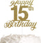 15th Birthday Cake Topper, Birthday Party Decorations with Premium Gold Glitter...