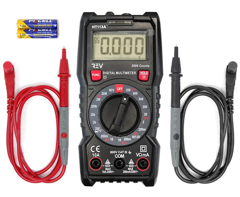 VViViD REV Digital Compact Multimeter Amp Volt Ohm Voltage Tester Meter (2000 Counts)...