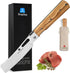 ZhengSheng Folding Chef Knife 4.8” Ultra Sharp 440A Stainless Steel Blade Natural Olive Handle Pocket Foldable Japanese Style Kitchen Knife for Ou...