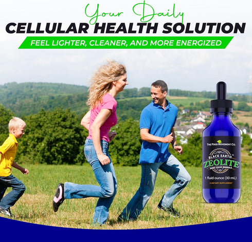 Black Earth Zeolite with Humic Fulvic Acids Trace Minerals for Adults and Kids for Detox, Gut Health and Immune Support - 1oz Liquid Drops Supplem...