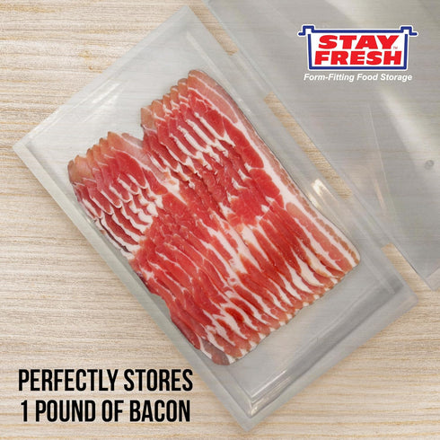 Stay Fresh Bacon Keeper 1lb Plastic Bacon Container for Refrigerator Preserves Freshness and Prevents Spoilage – No Mess Bacon Storage Replaces Gr...