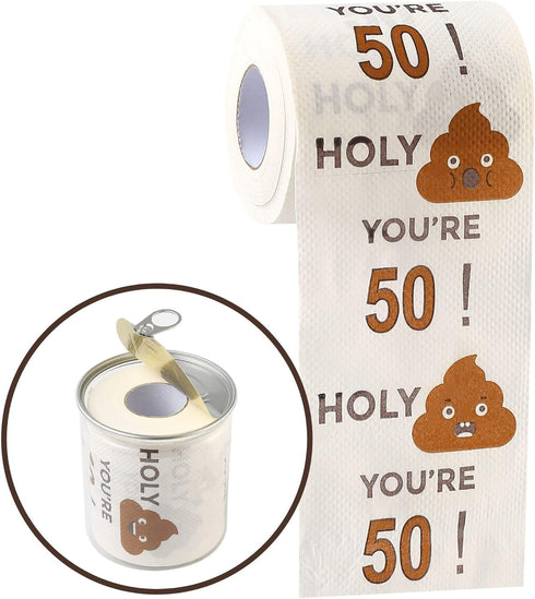 Happy 50th Birthday Gifts for Men Women, 3-Ply Toilet Paper Roll, 50th Birthday Toilet Paper, Gag Funny Birthday Gift Novelty for 50 Birthday Part...