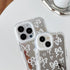 Love Heart Bow Plating Mirror Soft Phone Case Compatible with iPhone Case (Silver,iPhone 13 Pro)...